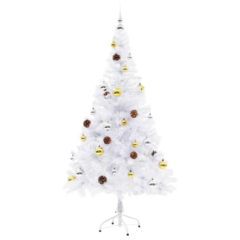 vidaXL Artificial Pre-lit Christmas Tree with Baubles Green 150 cm