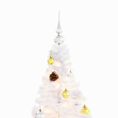 vidaXL Artificial Pre-lit Christmas Tree with Baubles White 180 cm