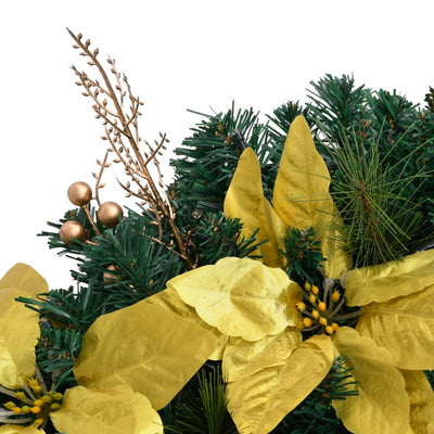 vidaXL Christmas Garland with LED Lights Green 2.7 m PVC