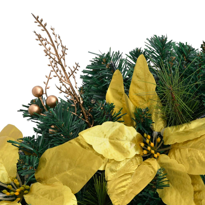 vidaXL Christmas Garland with LED Lights Green 2.7 m PVC