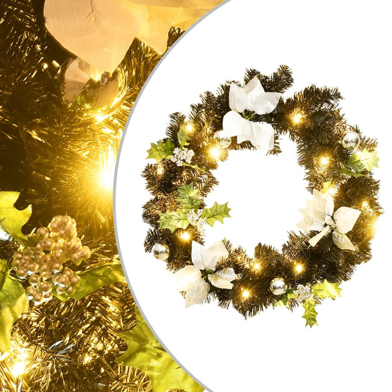 vidaXL Christmas Wreath with LED Lights Green 60 cm PVC
