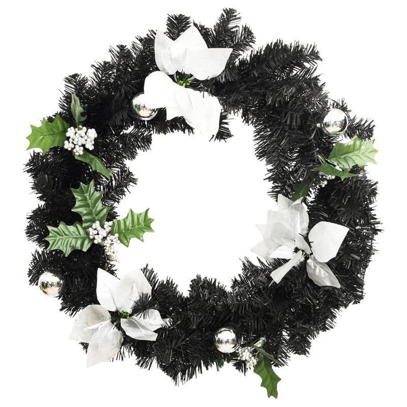 vidaXL Christmas Wreath with LED Lights Green 60 cm PVC