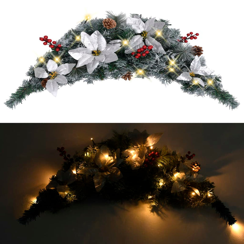 vidaXL Christmas Arch with LED Lights Green 90 cm PVC