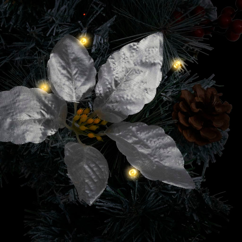 vidaXL Christmas Arch with LED Lights Green 90 cm PVC