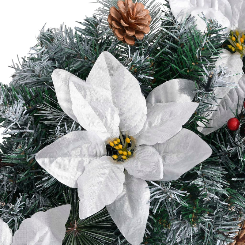 vidaXL Christmas Arch with LED Lights Green 90 cm PVC