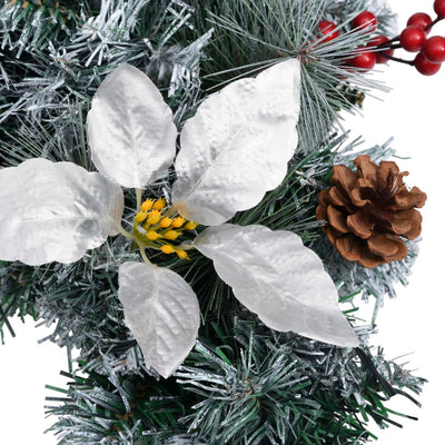 vidaXL Christmas Arch with LED Lights Green 90 cm PVC