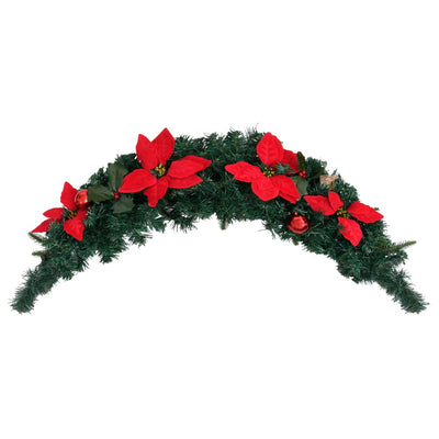 vidaXL Christmas Arch with LED Lights Green 90 cm PVC