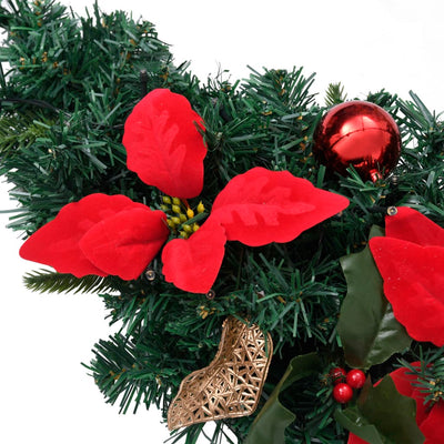 vidaXL Christmas Arch with LED Lights Green 90 cm PVC