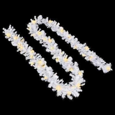 vidaXL Christmas Garland with LED Lights White 5 m PVC