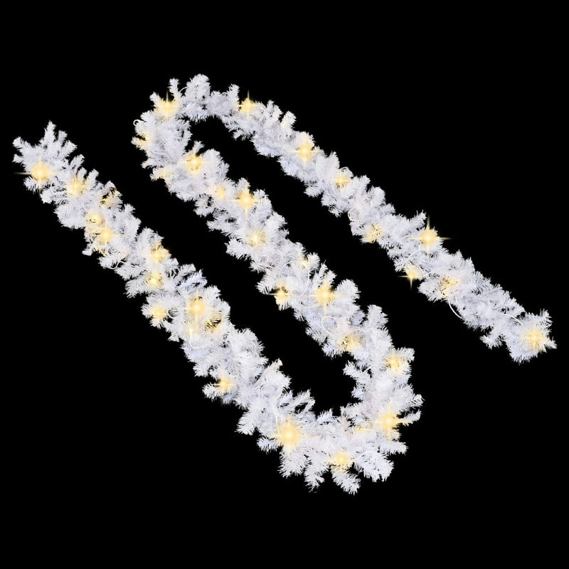 vidaXL Christmas Garland with LED Lights White 5 m PVC