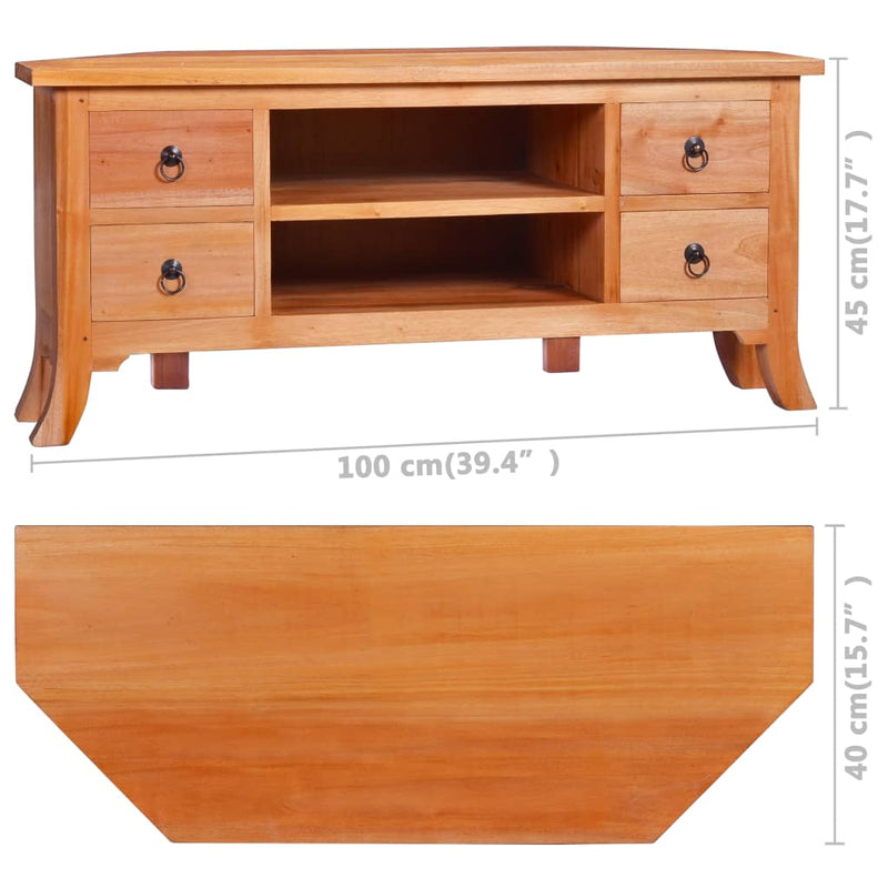 vidaXL TV Cabinet 100x40x45 cm Solid Mahogany Wood