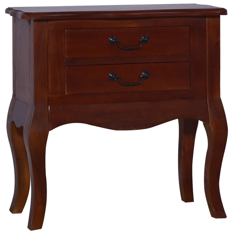 vidaXL Bedside Cabinet Classical Brown 60x30x60 cm Solid Mahogany Wood
