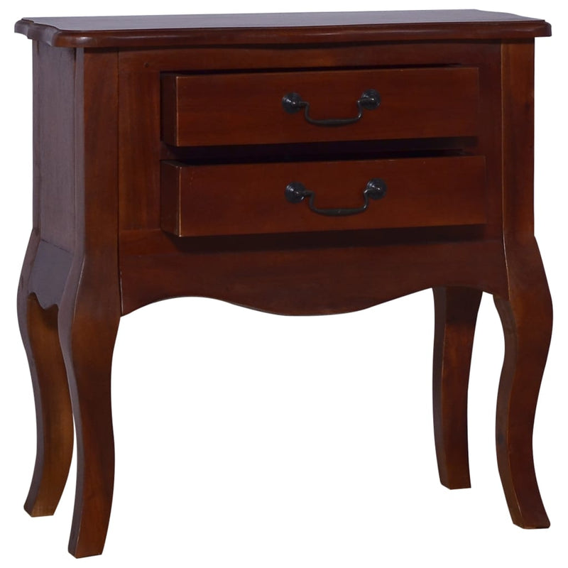 vidaXL Bedside Cabinet Classical Brown 60x30x60 cm Solid Mahogany Wood