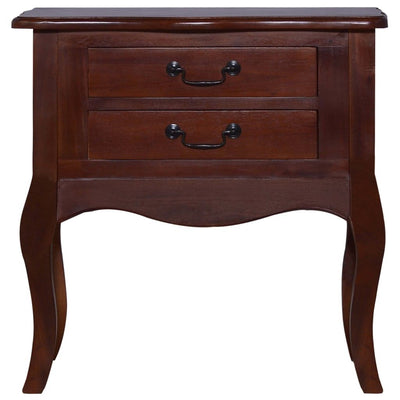 vidaXL Bedside Cabinet Classical Brown 60x30x60 cm Solid Mahogany Wood