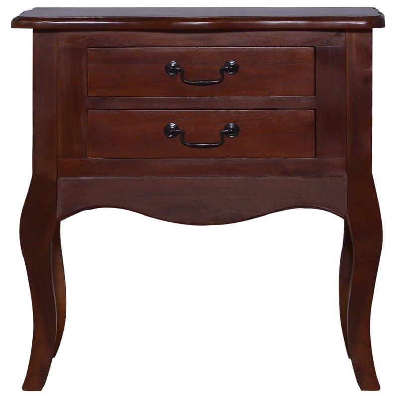 vidaXL Bedside Cabinet Classical Brown 60x30x60 cm Solid Mahogany Wood