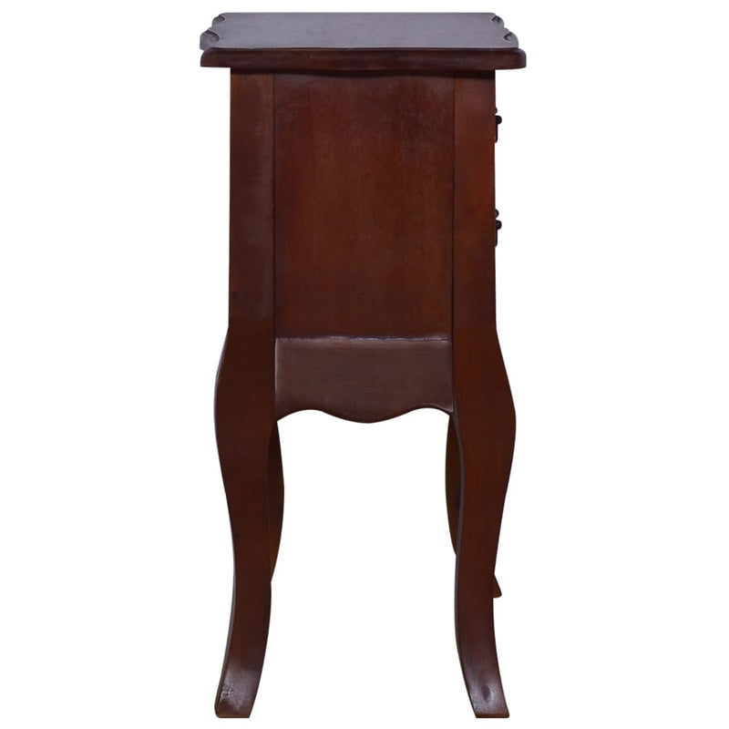 vidaXL Bedside Cabinet Classical Brown 60x30x60 cm Solid Mahogany Wood