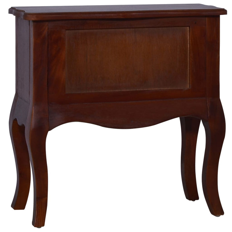 vidaXL Bedside Cabinet Classical Brown 60x30x60 cm Solid Mahogany Wood