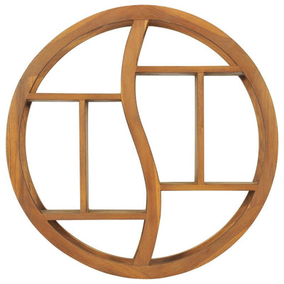 vidaXL Yin Yang Wall Shelf 80x17.5x80 cm Solid Wood Teak