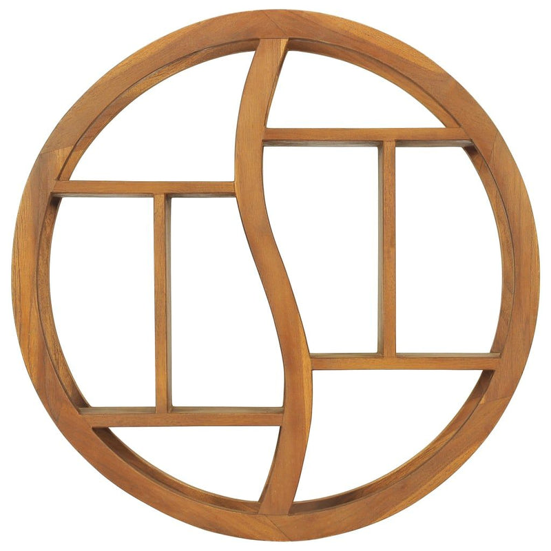 vidaXL Yin Yang Wall Shelf 80x17.5x80 cm Solid Wood Teak