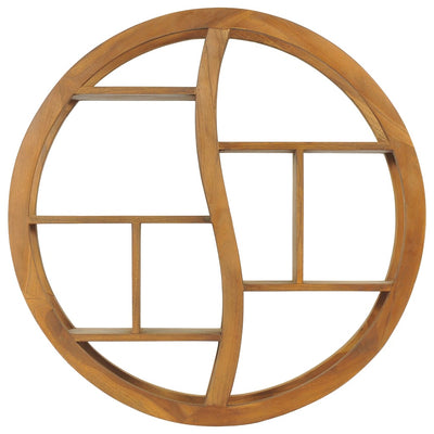 vidaXL Yin Yang Wall Shelf 80x17.5x80 cm Solid Wood Teak