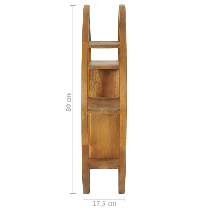 vidaXL Yin Yang Wall Shelf 80x17.5x80 cm Solid Wood Teak