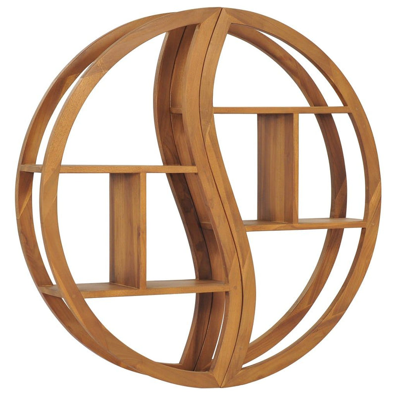 vidaXL Yin Yang Wall Shelf 100x20x100 cm Solid Wood Teak