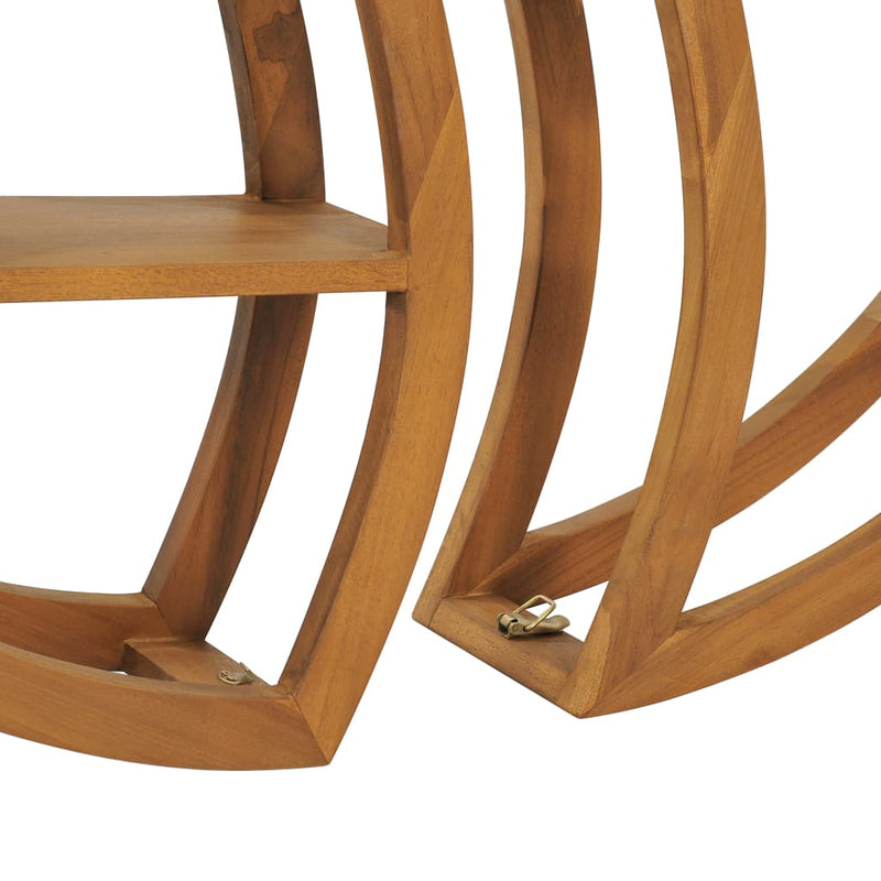 vidaXL Yin Yang Wall Shelf 100x20x100 cm Solid Wood Teak
