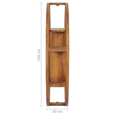 vidaXL Yin Yang Wall Shelf 100x20x100 cm Solid Wood Teak