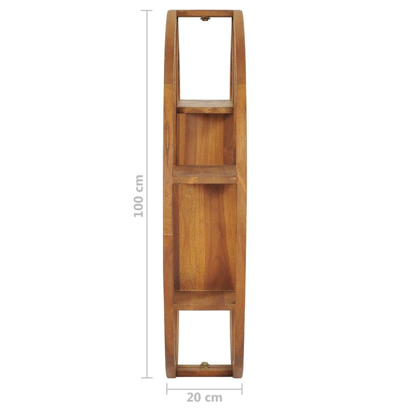 vidaXL Yin Yang Wall Shelf 100x20x100 cm Solid Wood Teak