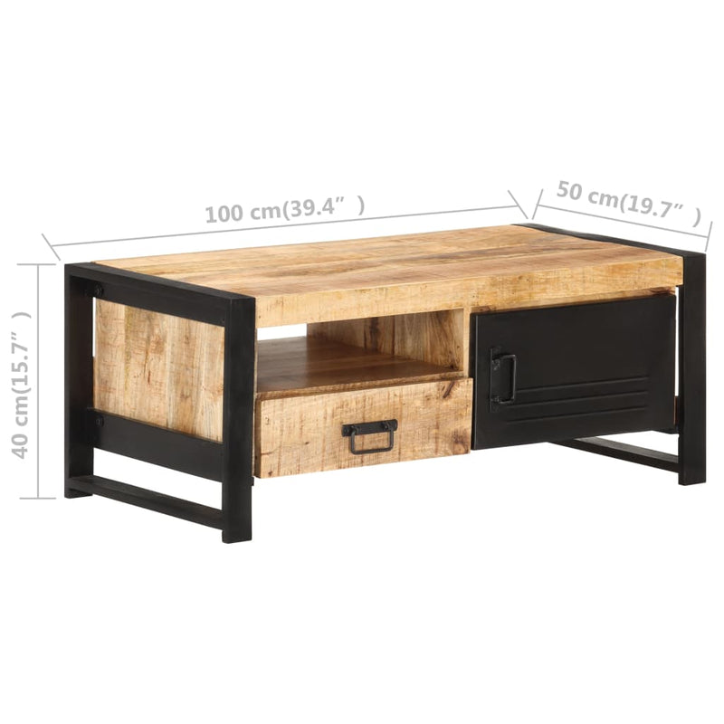 vidaXL Coffee Table 100x50x40 cm Rough Mango Wood