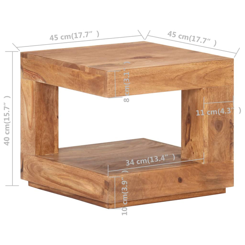 vidaXL Coffee Table 45x45x40 cm Solid Wood Acacia