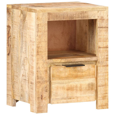 vidaXL Bedside Cabinet 40x30x50 cm Rough Mango Wood