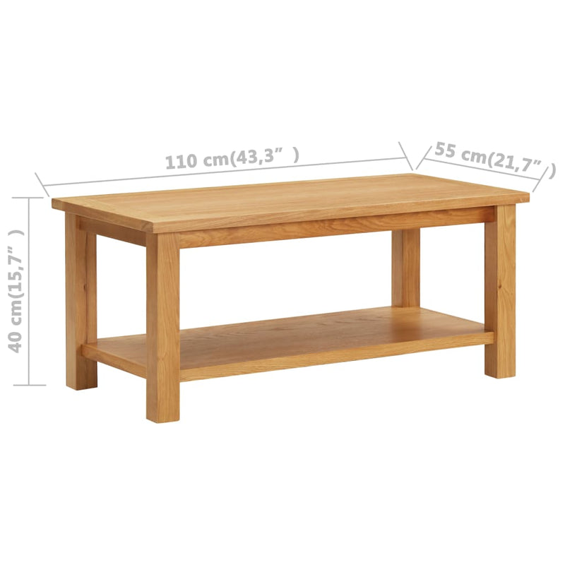 vidaXL Coffee Table 90x45x40 cm Solid Oak Wood
