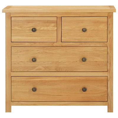 vidaXL Chest of Drawers 80x35x75 cm Solid Oak Wood