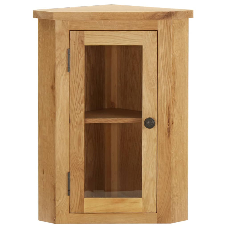 vidaXL Wall-mounted Corner Cabinet 45x28x60 cm Solid Oak Wood