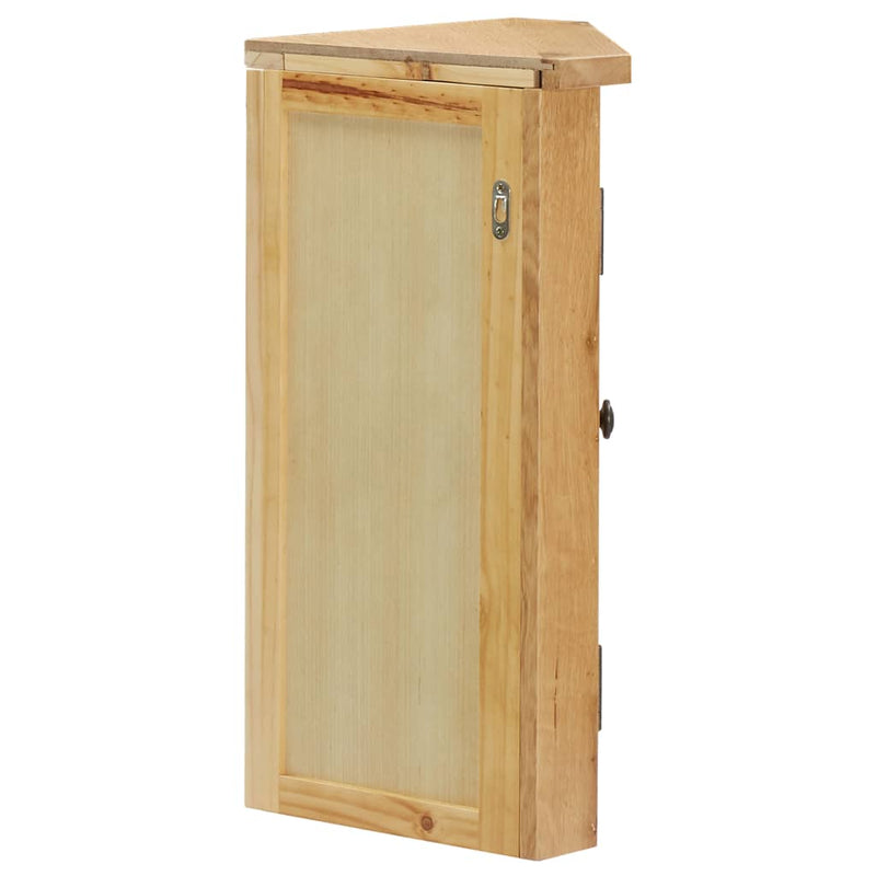 vidaXL Wall-mounted Corner Cabinet 45x28x60 cm Solid Oak Wood