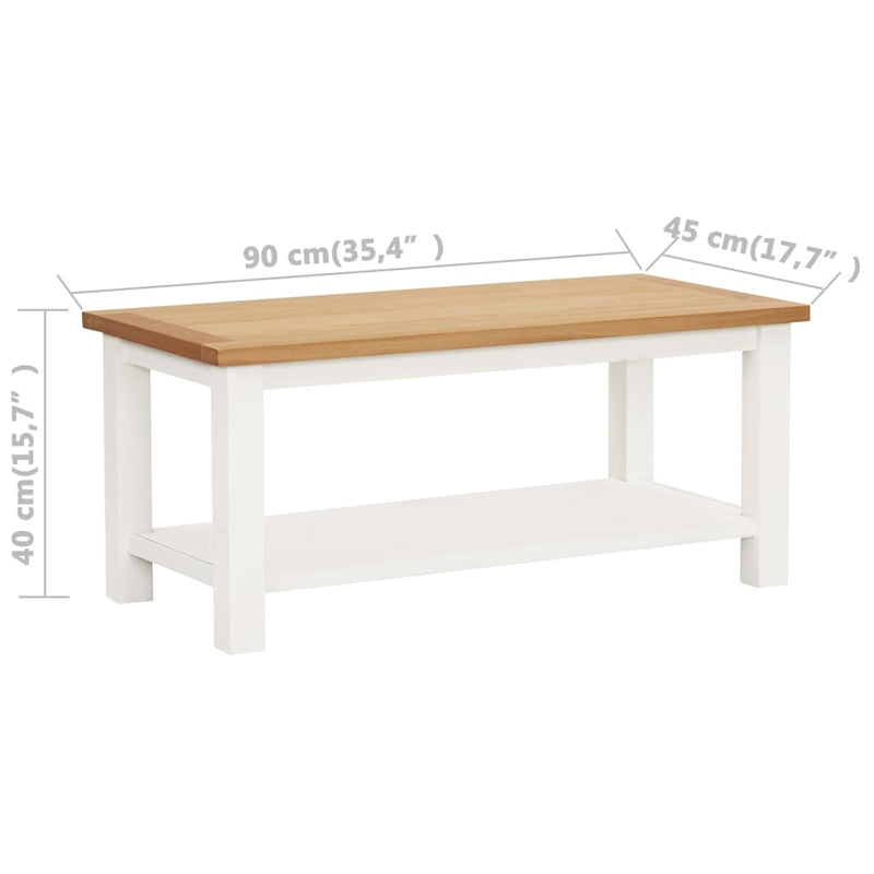 vidaXL Coffee Table 110x55x40 cm Solid Oak Wood