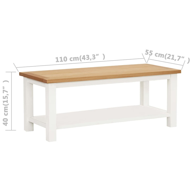 vidaXL Coffee Table 110x55x40 cm Solid Oak Wood