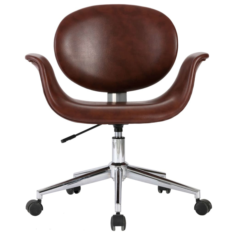 vidaXL Swivel Office Chair Brown Faux Leather