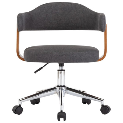 vidaXL Swivel Office Chair Grey Bent Wood and Fabric