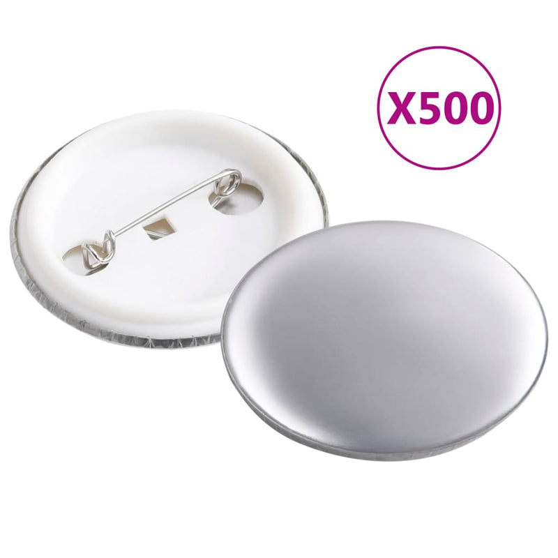 vidaXL Pinback Button Parts 500 Sets 37 mm