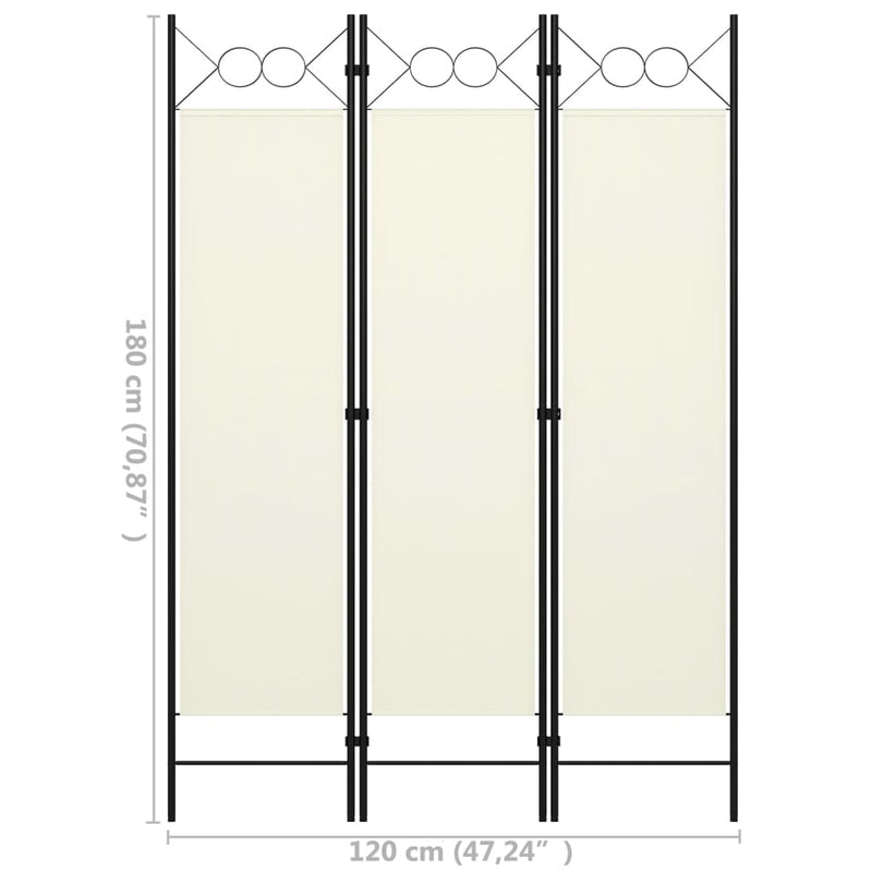 vidaXL 3-Panel Room Divider Anthracite 120x180 cm