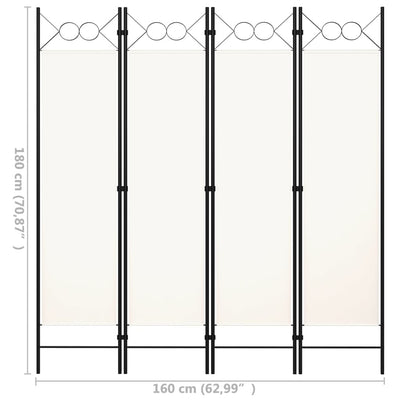 vidaXL 4-Panel Room Divider Anthracite 160x180 cm
