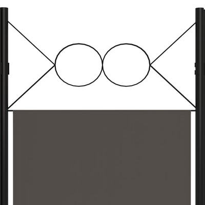 vidaXL 5-Panel Room Divider Anthracite 200x180 cm