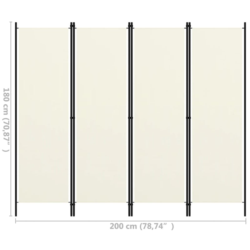 vidaXL 4-Panel Room Divider Anthracite 200x180 cm