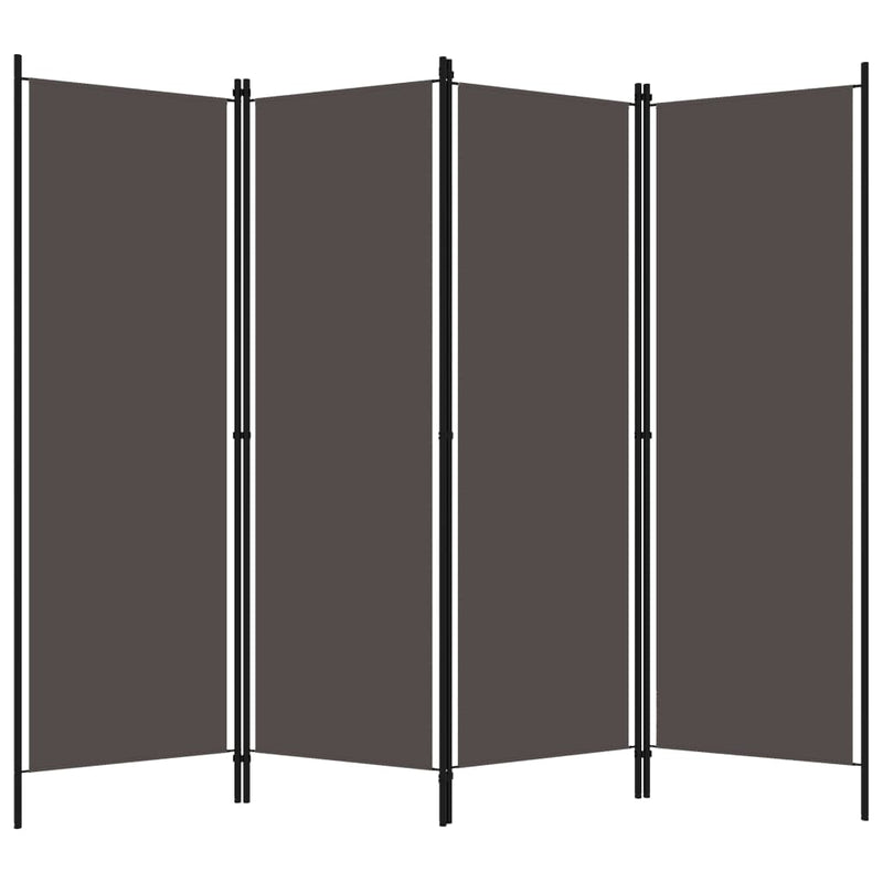 vidaXL 4-Panel Room Divider Anthracite 200x180 cm