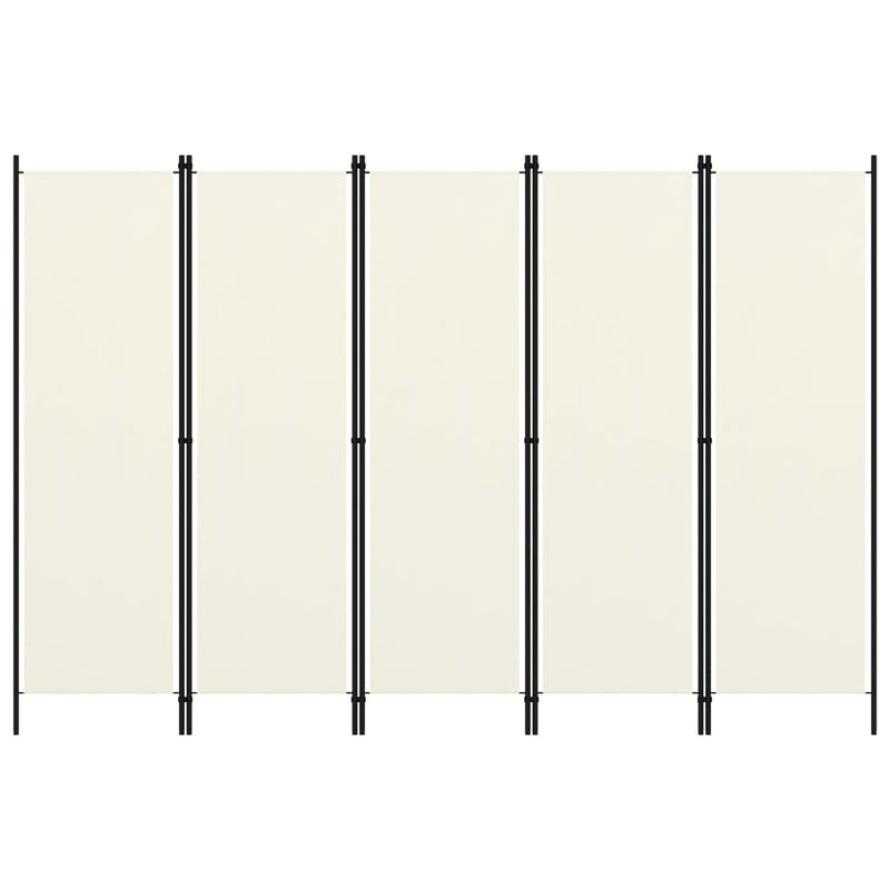 vidaXL 5-Panel Room Divider Anthracite 250x180 cm