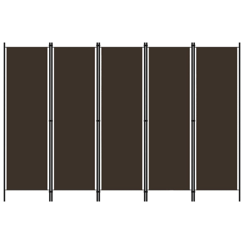 vidaXL 5-Panel Room Divider Anthracite 250x180 cm