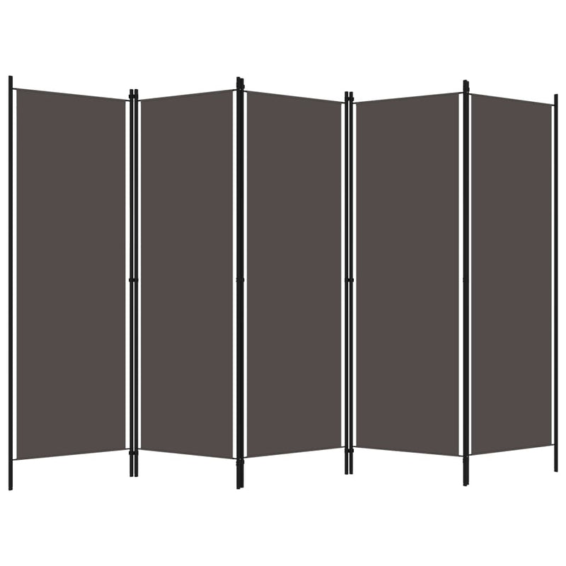 vidaXL 5-Panel Room Divider Anthracite 250x180 cm