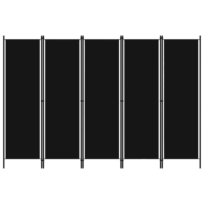 vidaXL 5-Panel Room Divider Anthracite 250x180 cm